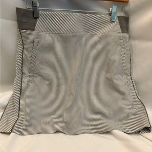 Athleta Gray and Cream Stripe Soho Skort